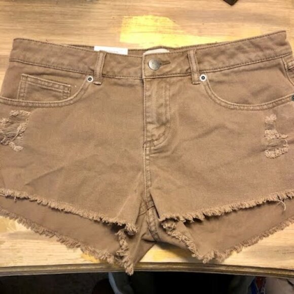 NWT RVCA Low-Rise Relaxed Denim Jean Short Distress Frayed Hem Rust 29 - Picture 3 of 5